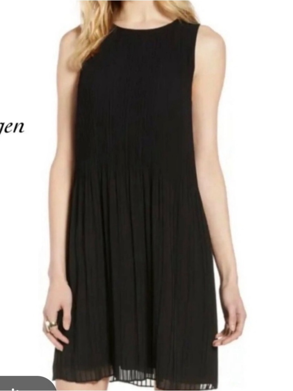 Halogen Pleated Mini Dress Size XL in Black